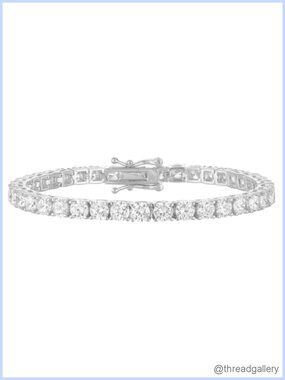 Women's Gold Plated Tennis Bracelet 5A CZ Round Cut CZ 7 Inches